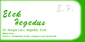 elek hegedus business card